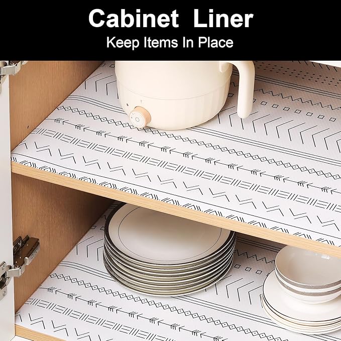 Cooyes Shelf Liner Drawer Liners, Shelf Liners for Kitchen Cabinets, Non-Adhesive Cabinet Liner, EVA Waterproof Non-Slip Refrigerator Liners for Kitchen Drawers - Image 4