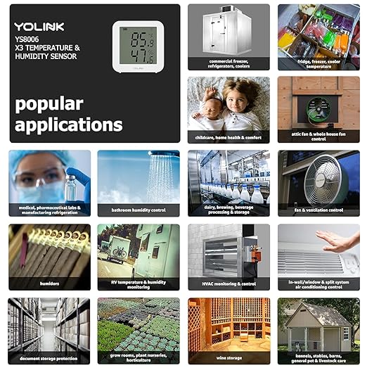 YoLink X3 Version Temperature & Humidity Sensor, Supports App Real-Time Data Refresh, Alexa, IFTTT, Home Assistant Integration - YoLink Hub Required - Image 4