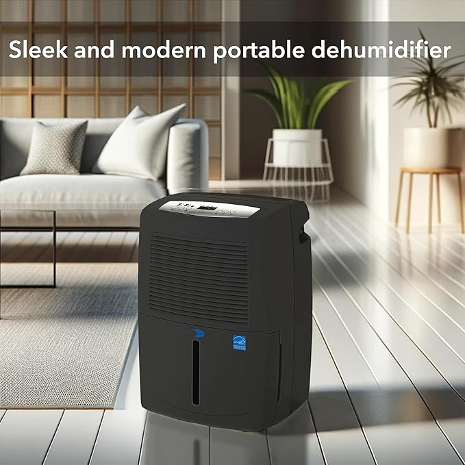 Whynter 50 Energy Star Pint High Capacity up to 4000 sq ft Gray Portable Dehumidifier with Pump, Black - Image 5