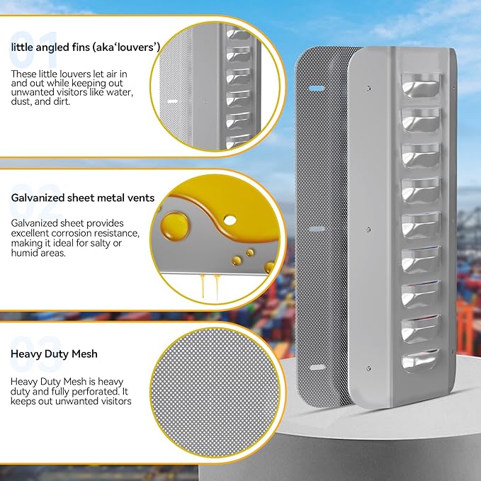 4pcs Shipping Container Vent, Shipping Container Vents for Preventing Condensation and Excessive Heat in 20 Ft New and Used Sea Cans, Conex Container Accessories for Passive Ventilation - Image 8