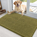 OLANLY Dog Door Mat for Muddy Paws 36x24, Absorbs Moisture and Dirt, Absorbent Non-Slip Washable Doormat, Quick Dry Chenille Mud Mat, Entry Indoor Entryway Carpet for Inside Floor, Willow Green by OLANLY