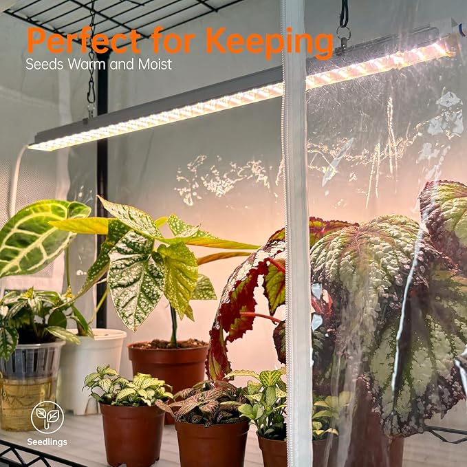 Bstrip Indoor Greenhouse with Grow Light, DIY Plant Shelf with Cover, 6 Tier Plant Stand, 5 Pack 150W Full Spectrum Grow Lights with 3 Color Mode For Indoor Plants, Seed Starting, 29.5"L×13.8"W×71"H - Image 3