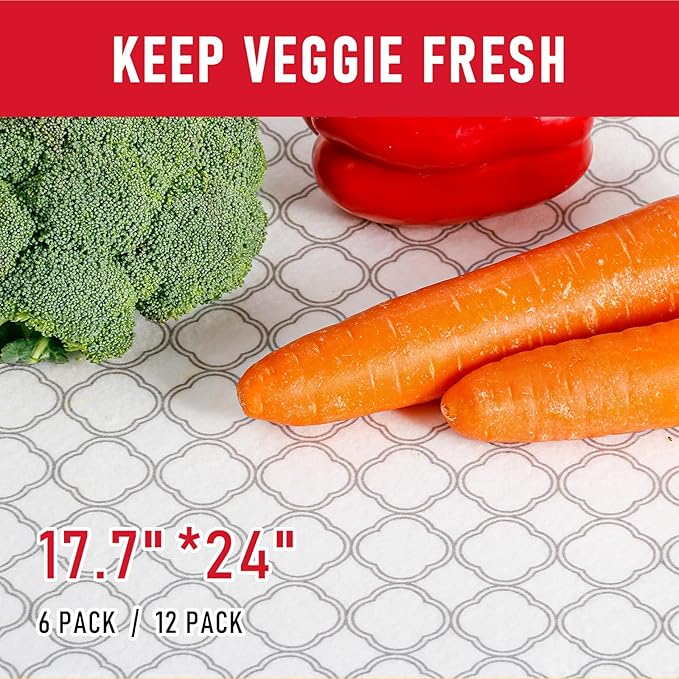 Cooyes Non Slip Refrigerator Liners, 2 in 1 Absorbent Fridge Liners and Fresh Mats Machine Washable, Refrigerator Shelf Mats for Glass Shelves Kitchen Cabinet Drawer - Image 4