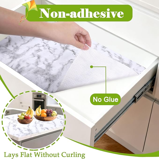 Shelf Liner for Kitchen Cabinets 24 Inch Wide X 20 Ft Non-Slip Cabinet Liner Non-Adhesive Waterproof Oil-Proof Shelf Paper Strong Grip Drawer Liners for Bathroom Refrigerator Pantry Bedroom Cupboard - Image 5