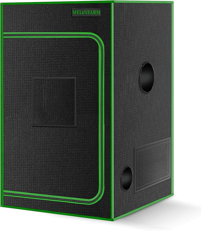 MELONFARM 2x2 Grow Tent, 24"x24"x36'' High Reflective 600D Diamond Mylar Canvas with Observation Window and Floor Tray for Hydroponic Indoor Plant Growing by MELONFARM