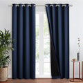 NICETOWN 100% Blackout Curtain Set, Thermal Insulated & Energy Efficiency Window Draperies for Guest Room, Full Shading Panel for Shift Worker and Light Sleepers, Navy Blue, 52W x 84L, 1 PC by NICETOWN