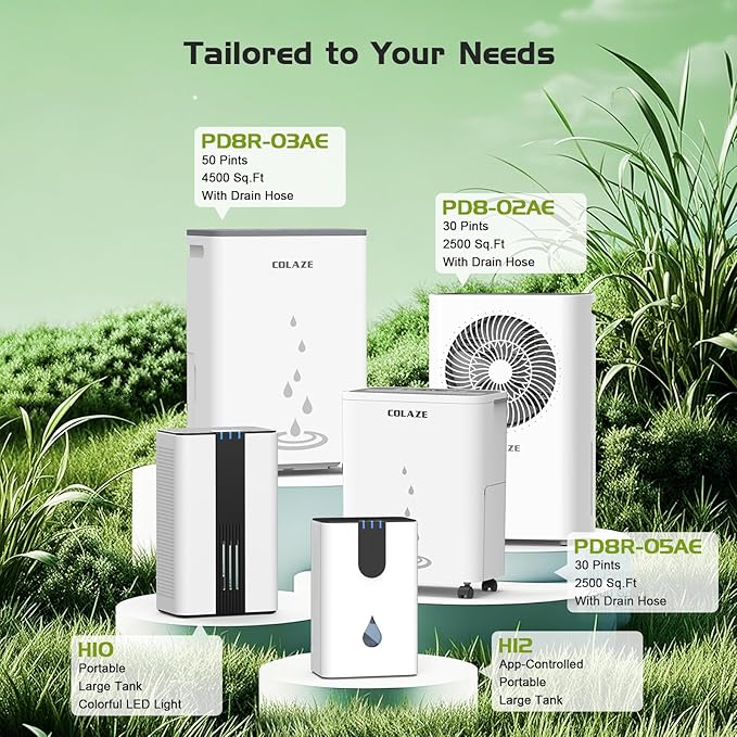 Dehumidifier for Home - 30 Pint Dehumidifier with Drain Hose Up to 2500 Sq. Ft Coverage - Ideal for Basement Bedroom Bathroom - Intelligent Humidity Control, Auto Defrost, 24H Timer - Image 8