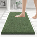 Smiry Luxury Chenille Bathroom Rugs 24x16, Extra Soft and Absorbent Shaggy Bath Mat, Machine Washable, Non-Slip Plush Carpet Runner for Tub, Shower, and Floor, Home Decor Accessories, Olive Green by Smiry