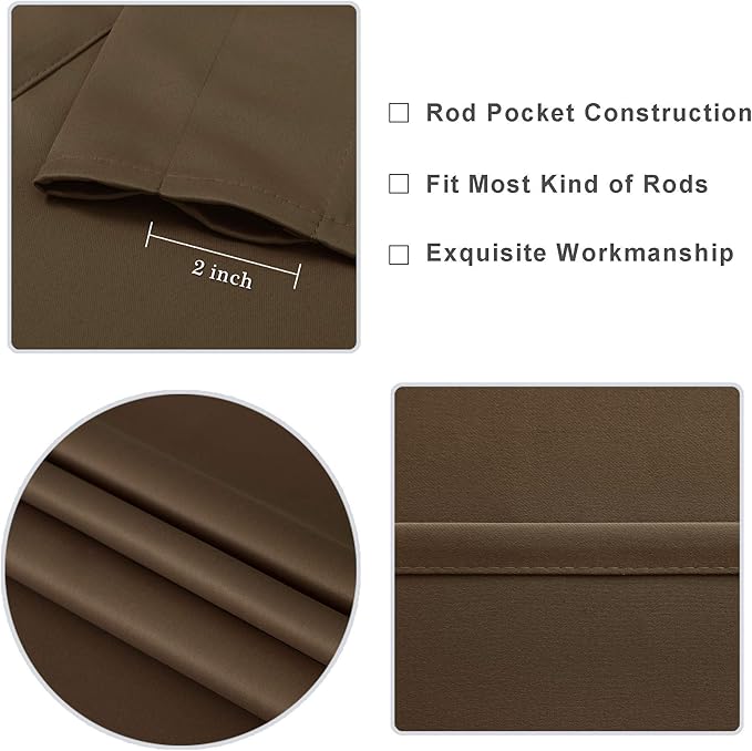 DWCN Room Divider Curtain - Extra Wide Blackout Curtain for Sliding Glass Door, Living Room, Bedroom Partition and Shared Office Space, 1 Grommet Curtain Panel, 10ft Wide x 7ft Tall, Brown - Image 4