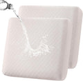 Fuloon Waterproof Seat Cushion Covers 2 PCS, Stretch Sofa Cushion Slipcovers Couch Covers Solid Washable Furniture Protector Suitable for Armchair Loveseat Sofa (Pale Beige) by Fuloon