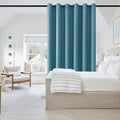DWCN Blackout Curtain Panel for Bedroom - Thermal Insulated Energy Saving Grommet Blackout Drapery for Patio Door, Room Divider Big Long Curtain, Stone Blue, W100 by L96, 1 PC by DWCN