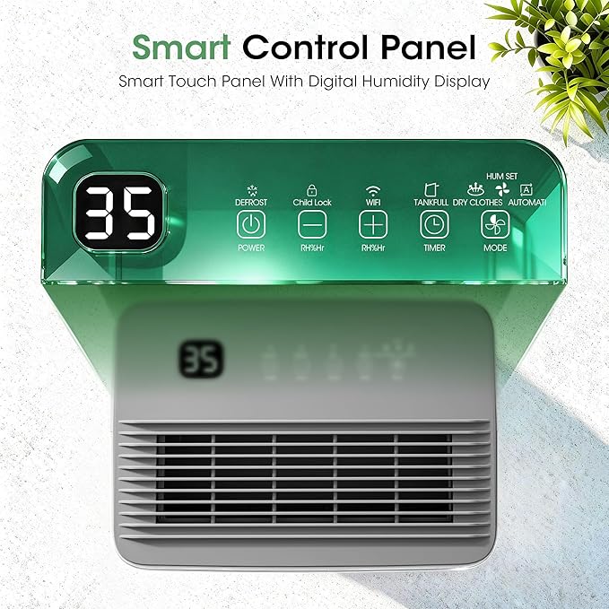 2500 sq.ft Dehumidifier for Basement, Smart APP WiFi Control,35 Pint Dehumidifiers for Home with Drain Hose, 24H Timer & Child Lock, Quiet & Eco, Ideal for Large Rooms, Bathroom, Bedroom, Garage - Image 7
