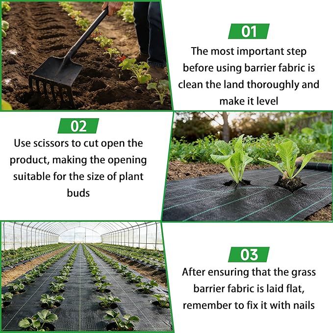 Weed Barrier Landscape Fabric Heavy Duty, Weed Block Horticultural Floor Covering Mat, Bottom Woven Geotextile, Commercial Lane Fabric 3 x 300 FT - Image 7