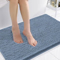Smiry Luxury Chenille Bathroom Rugs 36x24, Extra Soft and Absorbent Shaggy Bath Mat, Machine Washable, Non-Slip Plush Carpet Runner for Tub, Shower, and Floor, Home Decor Accessories, Grayish Blue by Smiry
