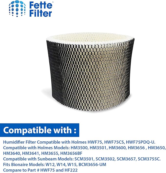 Fette Filter - HWF75 Replacement Wicking Filter Compatiable with Holmes Filter D HWF75 HWF75CS HWF75PDQ-U HF222 & Sunbeam Cool Mist Humidifier Models 3000 Series. Pack of 2 - Image 4