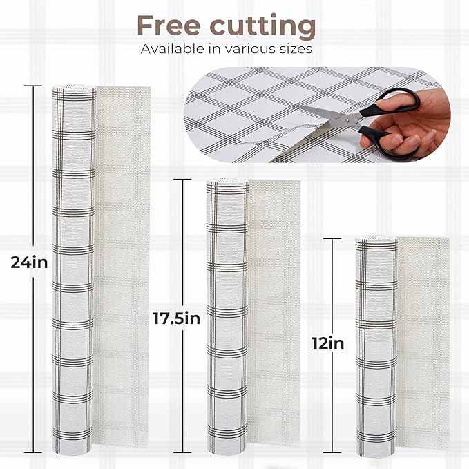 Coavas Extra Grip Thickened Shelf and Drawer Liner - Non-Adhesive Non-Slip Waterproof Mats for Kitchen Cabinets, Drawers, Shelves, Dresser & Cupboard, Easy Cut DIY (Stripe, 17.5IN x 10FT) - Image 7