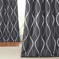 NICETOWN Extra Long Blackout Curtains for Large Window, Grey, 52" x 102", 2 Panels, Foil Printed Wave Lines Energy Saving Thermal Insulated Blackout Draperies for Kids Nursery Boys Bedroom by NICETOWN