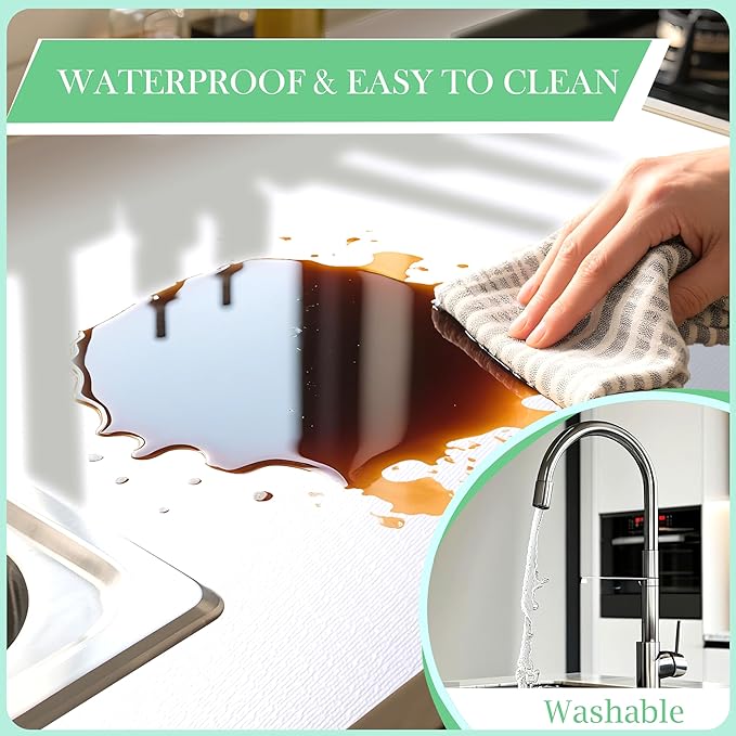 Shelf Liner for Kitchen Cabinets 12 Inch Wide X 20 Ft Non-Adhesive Drawer Liner Waterproof Oil-Proof Shelf Paper Non-Slip Strong Grip Cabinet Mat for Drawers, Refrigerator, Pantry, Bedroom, Cupboard - Image 5