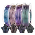 AMOLEN PLA 3D Printer Filament,PLA PrintingFilament Starry Sky Series Pla 1.75mm Bundle, Starry Sky Dark Purple/Green/Blue/Purple Red, 4x200g Pack by AMOLEN