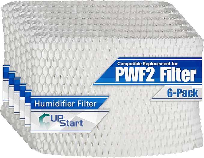 6-Pack WF2 Filter Fits Protec PWF2 Replacement Wicking Filter For Vicks Humidifier VEV400 - Compatible with Vick Humidifier Filters Model PWF2 by UpStart+Components