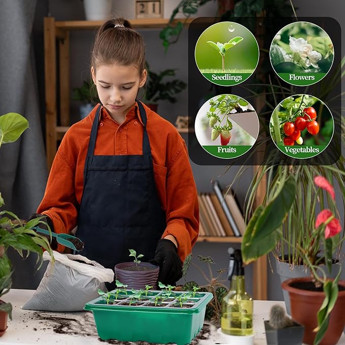 4-Pack Seed Starter Tray with Grow Light and Heat Mat, 48 Cells Seed Starter Kit with Adjustable Humidity Dome and Base, Germination Kit for Seed Growing Plant Propagation - Image 6