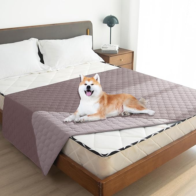 gogobunny 100% Double Sided Waterproof Dog Blanket Soft Pet Bed Cover Reversible Protect Furniture Couch Sofa Car for Puppy Large Dog Cat (Dark Sea Fog/Light Sea Fog, 68x82 Inch (Pack of 1)) - Image 3