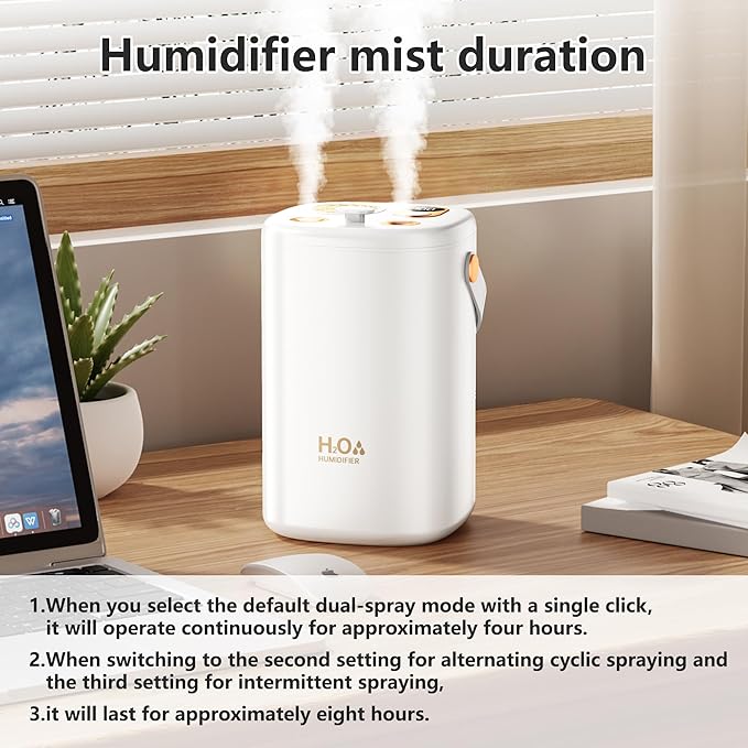 1L Cool Mist Ultrasonic Humidifier - Quiet Air Humidifier with Auto Shut-Off/Waterless Protection for Bedroom Home Office Plants, Small Large Capacity for Dry Air - Image 5