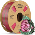 LANDU Silk Dual Color PLA Filament 1.75mm 1KG, 3D Printer Filament Dimensional Accuracy +/- 0.02mm, Coextrusion Filament PLA Shiny Filament Fits for Most FFF 3D Printers,1KG Spool (2.2lbs) Red Green by LANDU