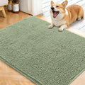 OLANLY Dog Door Mat for Muddy Paws 40x32, Absorbs Moisture and Dirt, Absorbent Non-Slip Washable Doormat, Quick Dry Chenille Mud Mat for Dogs, Entry Indoor Entryway Carpet for Inside Floor, Sage Green by OLANLY
