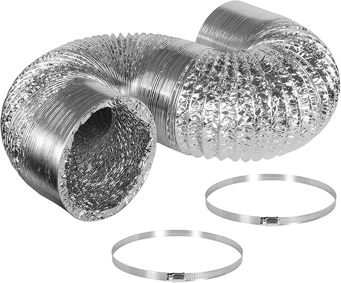 iPower 6 Inch 442 CFM Inline Fan Filter 25 Feet Ducting Combo with Variable Speed Controller & Rope Hanger for Grow Tent Ventilation, Silver - Image 6