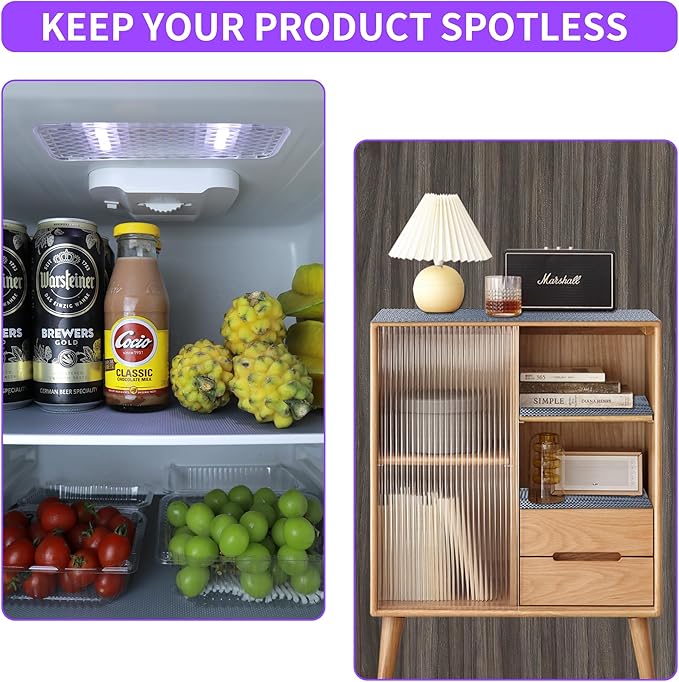 Non-Slip Shelf Liner, for Kitchen Cabinets, Washable Oil-Proof & Waterproof Drawer Mats for Refrigerators, Shelves & Desks, Non-Adhesive EVA Material - Image 3