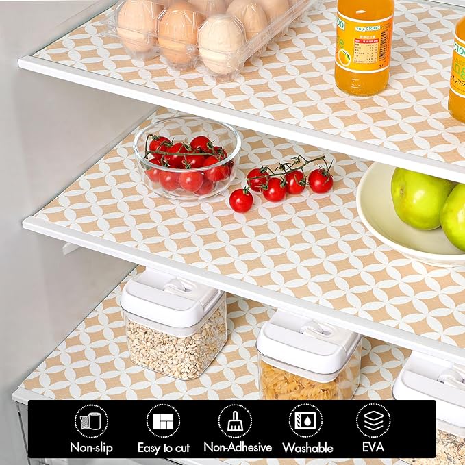 Cooyes Shelf Liner for Kitchen Cabinets – Non-Adhesive Waterproof EVA Liner for Drawers and Cabinets – Durable, Easy-to-Cut Shelf Paper with Modern Pattern - Image 7