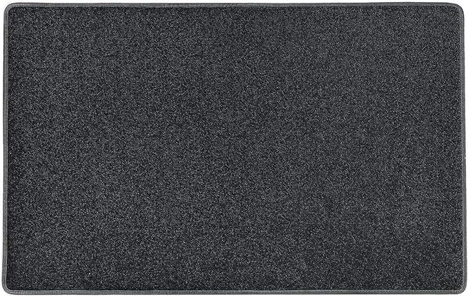 PURE ERA Carpet Stair Tread Landing Mat Tape Free Self Adhesive Non Slip Skid Resistant Indoor Doormat Area Rug Floor Mat for Kitchen Bathroom Workstations Washable 2' X 3' (Black) by PUREERA