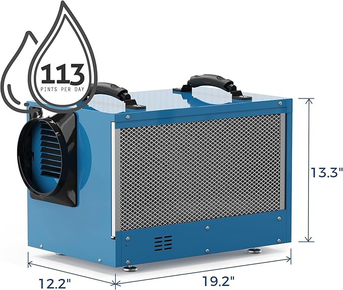 ALORAIR Commercial Dehumidifier 113 Pint, with drain Hose for Crawl Spaces, Basements, Industry Water Damage Unit, Compact, Portable, Auto Defrost, Memory Starting, 5 Years Warranty, Sentinel HD55 - Image 3