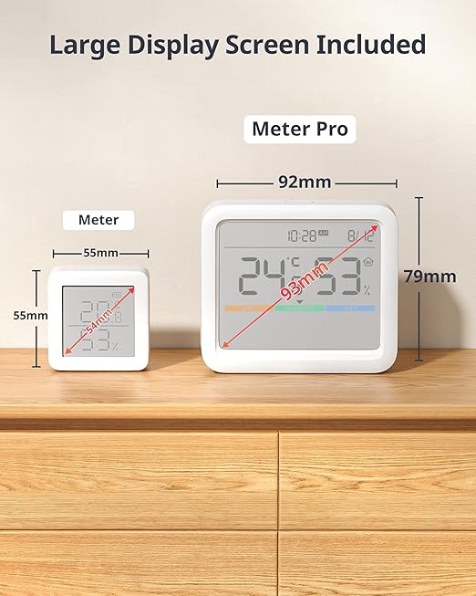 SwitchBot Meter Pro, Digital Hygrometer & Thermometer - Wireless Indoor Temperature & Humidity Monitor with Bluetooth App Control, Real-Time Alerts (1, Meter Pro) - Image 3