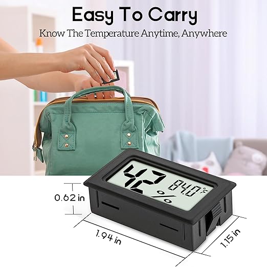 Mini Hygrometer Indoor Humidity Meter Hygrometer Thermometers 6 Pack Humidity Meters Gauge Hygrometer Mini Digital Thermometer Hygrometer with Fahrenheit (℉) for Humidors, Greenhouse, Garden, Cellar - Image 2
