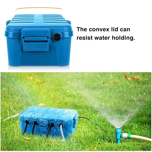 Flemoon Large Outdoor Electrical Box (12.5 x 8.5 x 5 inch), IP54 Waterproof Outdoor Extension Cord Cover Weatherproof, Protect Outlet, Plug, Socket, Timer, Power Strip, Holiday Light Decoration, Blue - Image 6