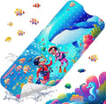 XIYUNTE Baby Bath Mat for Tub Non Slip Kids Bath Mat - 40''x16'' Extra Long Cartoon Whale Baby Bath Tub Mat Eco-Friendly Toddler Bath Mats with Suction Cups & Drain Holes Easy to Clean & Easy Drying by XIYUNTE