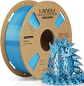 LANDU Silk Dual Color PLA Filament 1.75mm 1KG, 3D Printer Filament Dimensional Accuracy +/- 0.02mm, Coextrusion Filament PLA Shiny Filament Fits for Most FFF 3D Printers,1KG Spool,Blue Silver by LANDU