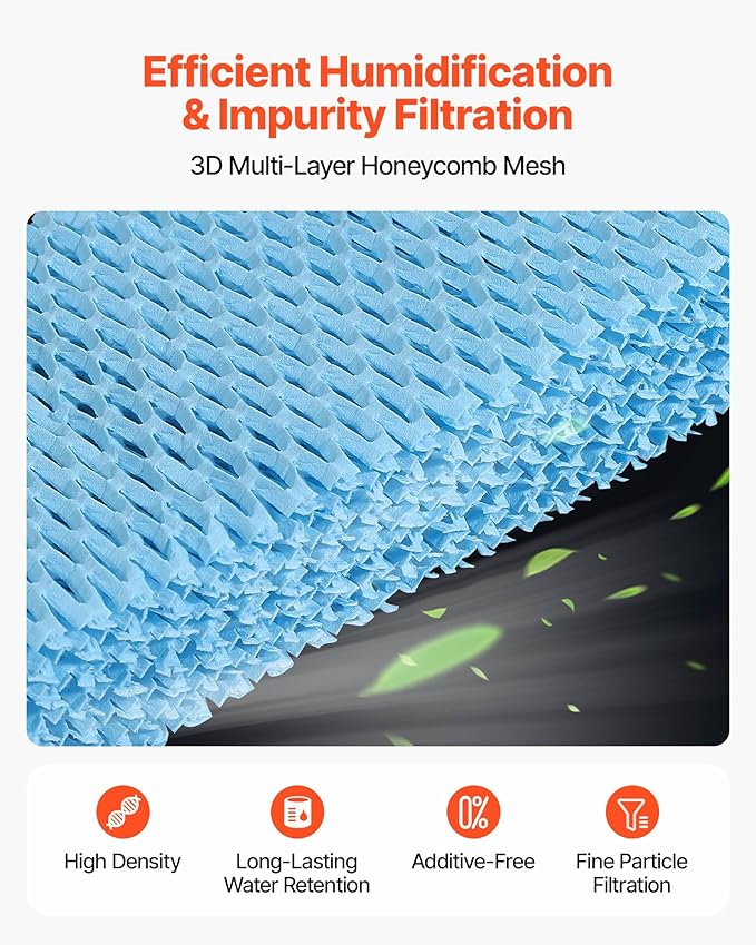 VEVOR Humidifier Replacement Filter, Single Pack Humidifying Pad Compatible with YC-288 Cigar Humidor Water Tank, 3D Multi-Layer Honeycomb Mesh, Cigar Flavor Preservation, Cut-to-Fit for Your Humidor - Image 4