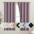 NICETOWN Chaise Mauve Vintage Linen 100% Blackout Curtains for Living Room, Thermal Insulated Curtains 48" Long, Noise Reducing Window Treatment Drapes for Hall Room, 52" Wide Per Panel, Set of 2 by NICETOWN