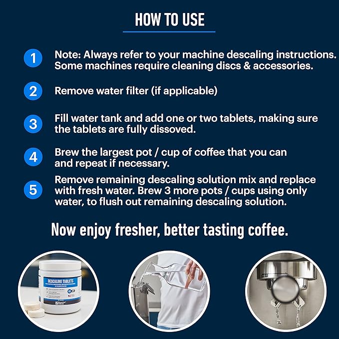 Essential Values Descaling Tablets (12 Count/Up to 12 Uses) for Jura, Miele, Bosch, Tassimo Espresso Machines and Miele Steam Ovens (1 Pack) - Image 8