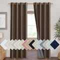 NICETOWN Coffee Vintage Linen 100% Blackout Curtains for Living Room, Thermal Insulated Curtains 84“ Long, Noise Reducing Window Treatment Drapes for Hall Room, 52" Wide Per Panel, Set of 2 by NICETOWN
