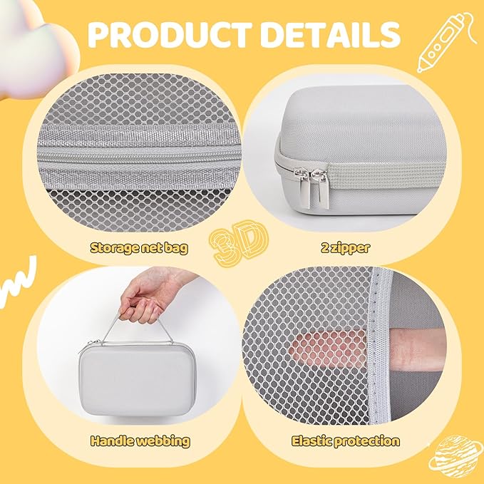 Case Compatible with 3Doodler Start+ Essentials for 3D Pen Set for Kids, Carrying Holder Fit for Printing Pens, Storage Organizer for Printing Filament Refill, Micro-USB Charger (3D-04A-Grey) - Image 3