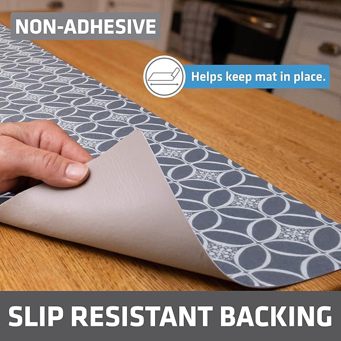 Drymate Premium Luxury Shelf & Drawer Liner, Thick Cushioned Fabric, Non-Adhesive, Absorbent, Waterproof, Slip-Resistant, Liners for Kitchen Cabinets (USA Made)(12”x59”)(24-Pack)(IndigoGrey) - Image 2