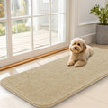 OLANLY Dog Door Mat for Muddy Paws 47x20, Absorbs Moisture and Dirt, Absorbent Non-Slip Washable Doormat, Quick Dry Chenille Mud Mat for Dogs, Entry Indoor Entryway Carpet for Inside Floor, Beige by OLANLY