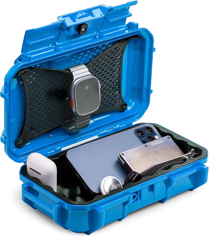 Evergreen 56 Dry Box - EDC Tough Protective Case USA Made for Organization of Cameras, Phones, Camping, Fishing, Hiking, Water Sports (Blue) by EvergreenCases