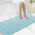 Smiry Luxury Chenille Bathroom Rugs 47x20, Extra Soft and Absorbent Shaggy Bath Mat, Machine Washable, Non-Slip Plush Carpet Runner for Tub, Shower, and Floor, Home Decor Accessories, Sky Blue by Smiry