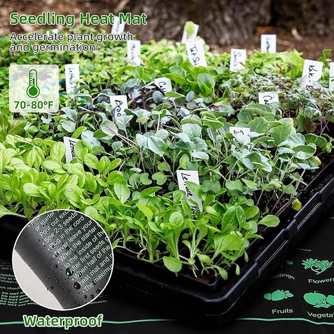 Seed Starter Trays with Grow Lights and Heat Mat, 72 Cells Seed Starter Kit with Lights, 3 Lighting Mode, 4 Timing Set, Germination Kit for Seed Starting Trays with High Humidity Control Domes - Image 7