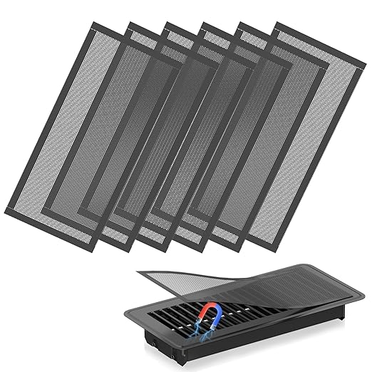 Hon&Guan Floor Vent Covers, Strong Magnetic Vent Mesh Air Vent Filters, 4x10'' PVC Floor Register Vent Screens for Home Floor/Wall/Ceiling Catch Debris Hair Dust (6PCS) by HonGuan